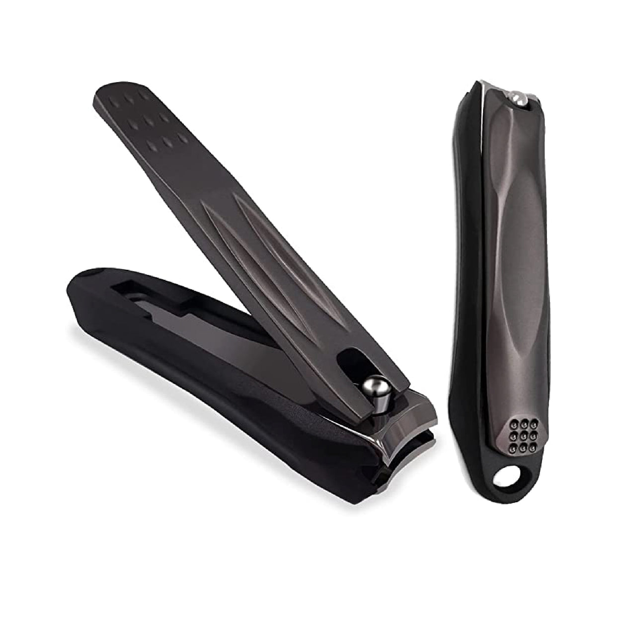 Black Stainless Steel Nail Clippers with Catcher